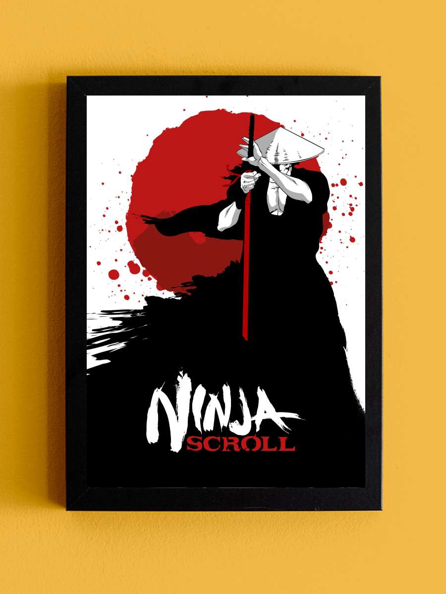 Ninja Scroll - 獣兵衛忍風帖 Film Tablo Siyah Çerçeveli Film Poster Afiş Tablo