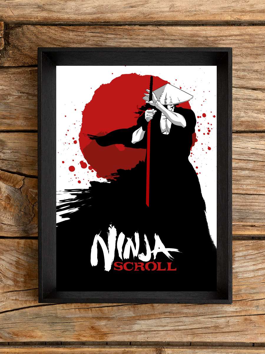 Ninja Scroll - 獣兵衛忍風帖 Film Tablo Siyah Çerçeveli Film Poster Afiş Tablo