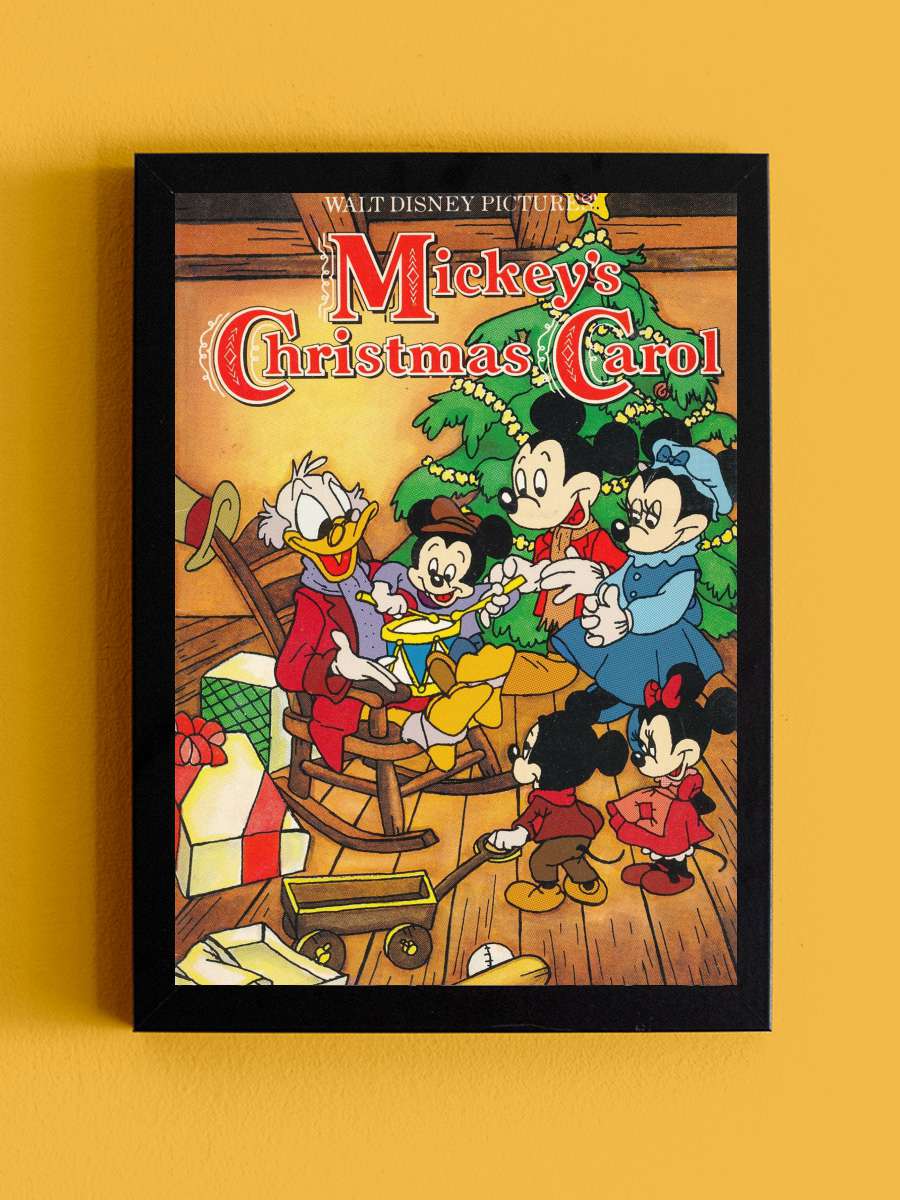 Mickey'nin Noel Hediyesi - Mickey's Christmas Carol Film Tablo Siyah Çerçeveli Film Poster Afiş Tablo