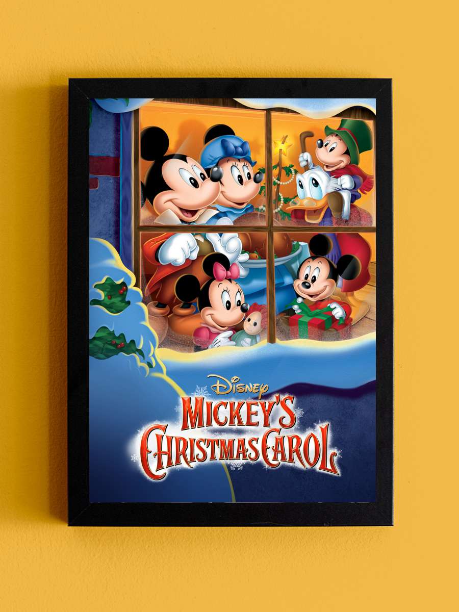 Mickey'nin Noel Hediyesi - Mickey's Christmas Carol Film Tablo Siyah Çerçeveli Film Poster Afiş Tablo