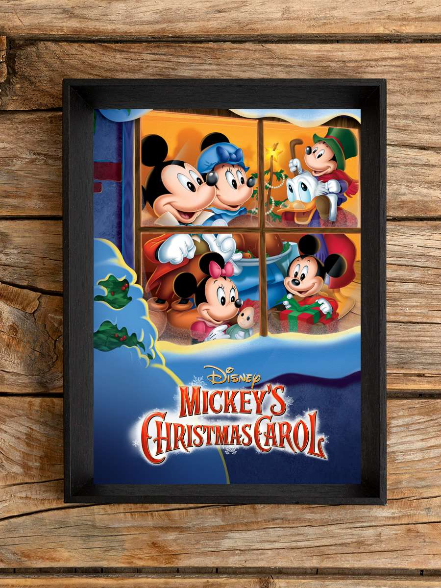 Mickey'nin Noel Hediyesi - Mickey's Christmas Carol Film Tablo Siyah Çerçeveli Film Poster Afiş Tablo