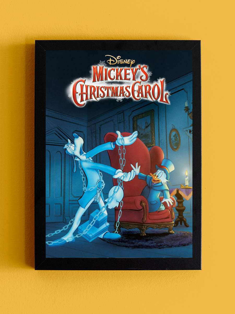 Mickey'nin Noel Hediyesi - Mickey's Christmas Carol Film Tablo Siyah Çerçeveli Film Poster Afiş Tablo