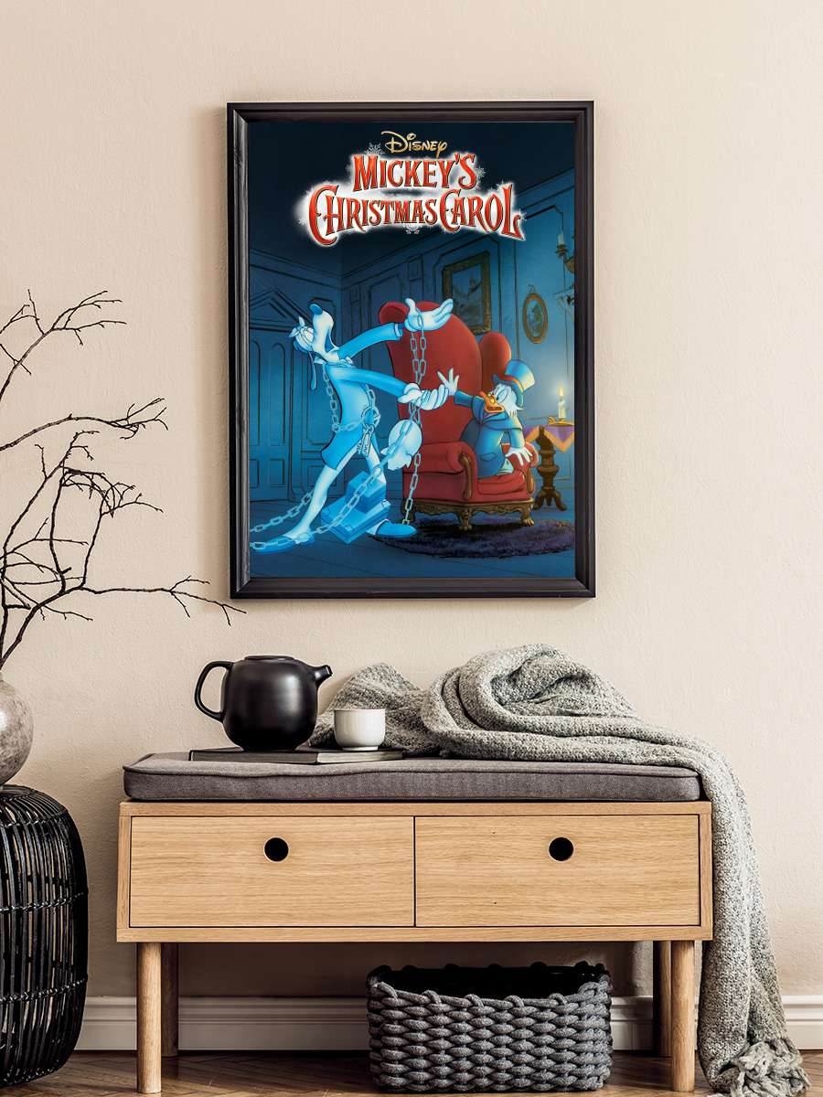 Mickey'nin Noel Hediyesi - Mickey's Christmas Carol Film Tablo Siyah Çerçeveli Film Poster Afiş Tablo