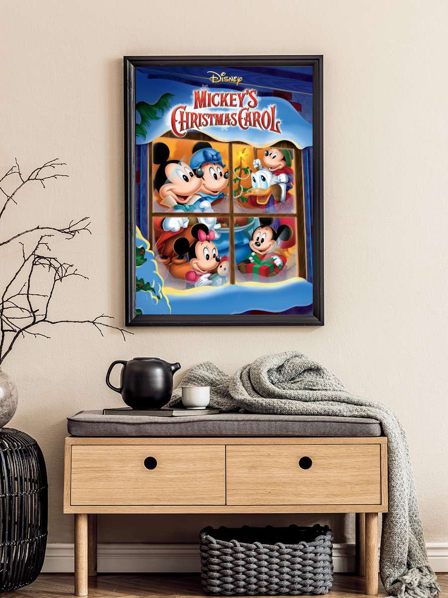 Mickey'nin Noel Hediyesi - Mickey's Christmas Carol Film Tablo Siyah Çerçeveli Film Poster Afiş Tablo