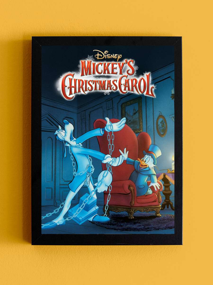 Mickey'nin Noel Hediyesi - Mickey's Christmas Carol Film Tablo Siyah Çerçeveli Film Poster Afiş Tablo