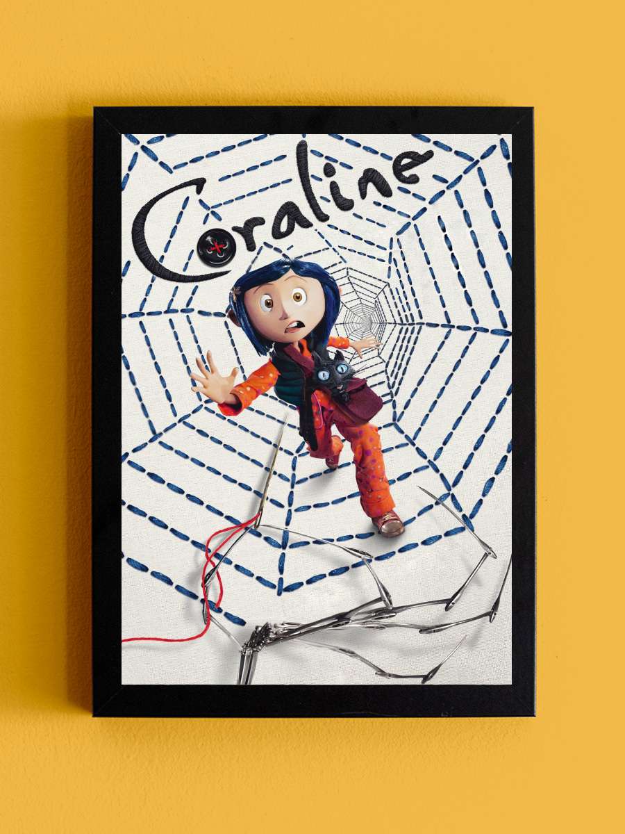 Koralin ve Gizli Dünya - Coraline Film Tablo Siyah Çerçeveli Film Poster Afiş Tablo