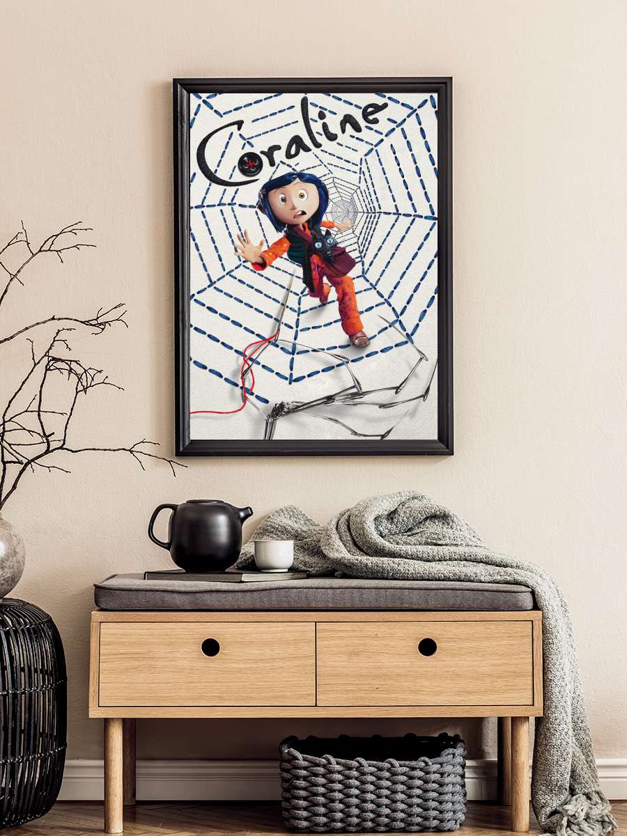 Koralin ve Gizli Dünya - Coraline Film Tablo Siyah Çerçeveli Film Poster Afiş Tablo