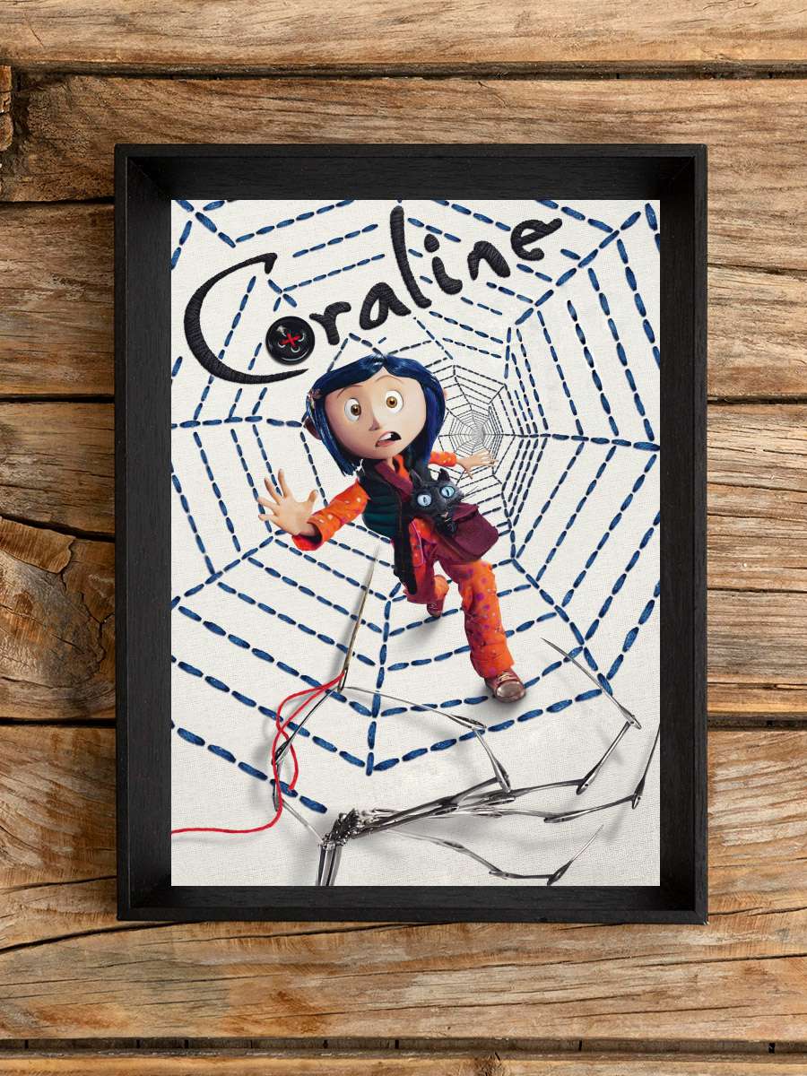 Koralin ve Gizli Dünya - Coraline Film Tablo Siyah Çerçeveli Film Poster Afiş Tablo