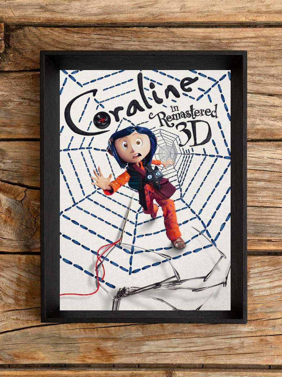 Koralin ve Gizli Dünya - Coraline Film Tablo Siyah Çerçeveli Film Poster Afiş Tablo