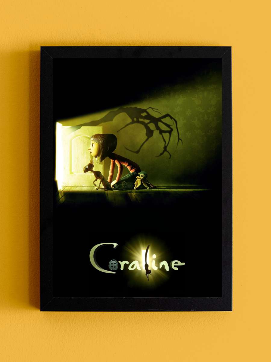 Koralin ve Gizli Dünya - Coraline Film Tablo Siyah Çerçeveli Film Poster Afiş Tablo