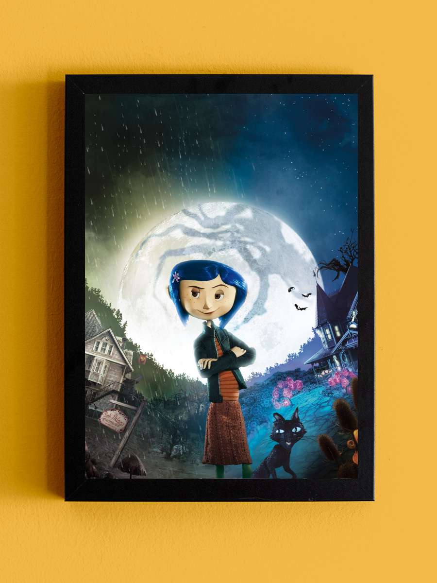 Koralin ve Gizli Dünya - Coraline Film Tablo Siyah Çerçeveli Film Poster Afiş Tablo