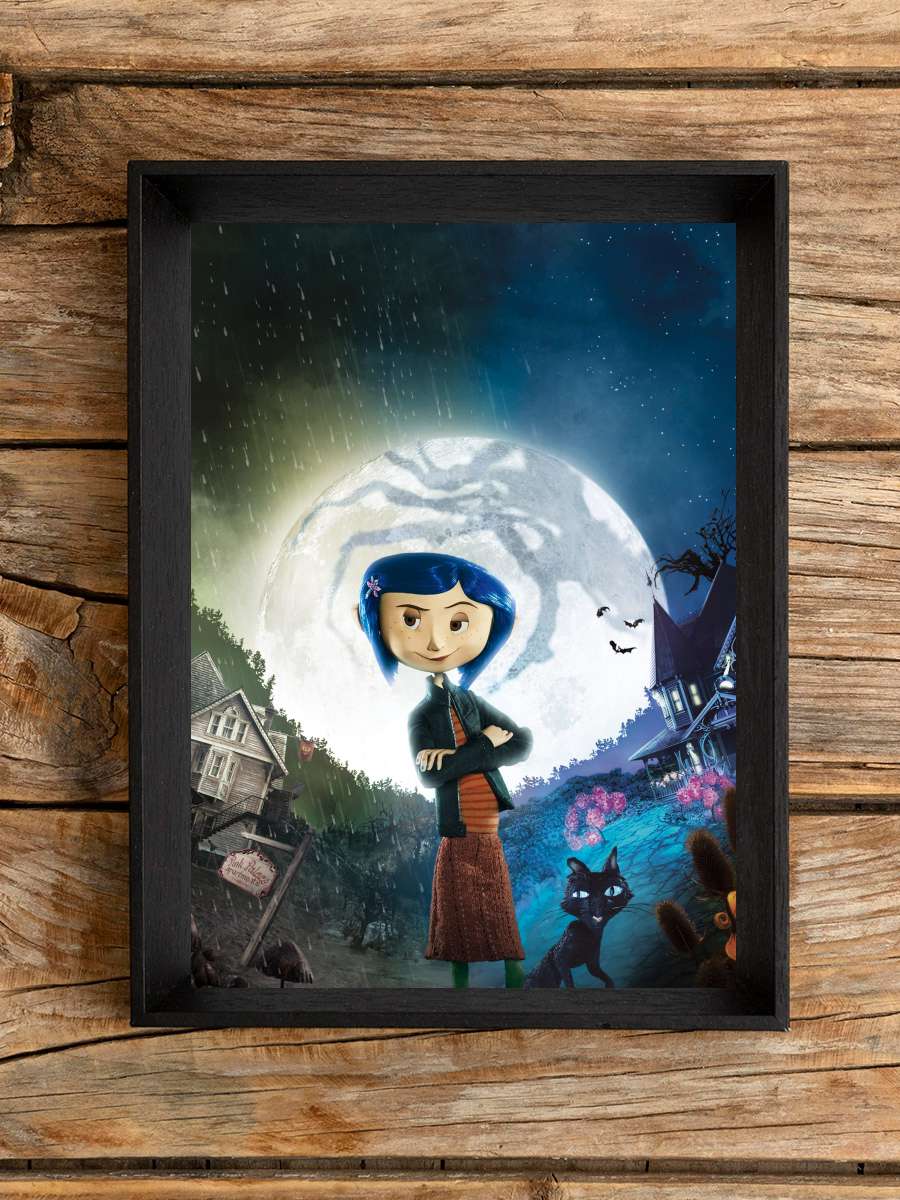 Koralin ve Gizli Dünya - Coraline Film Tablo Siyah Çerçeveli Film Poster Afiş Tablo