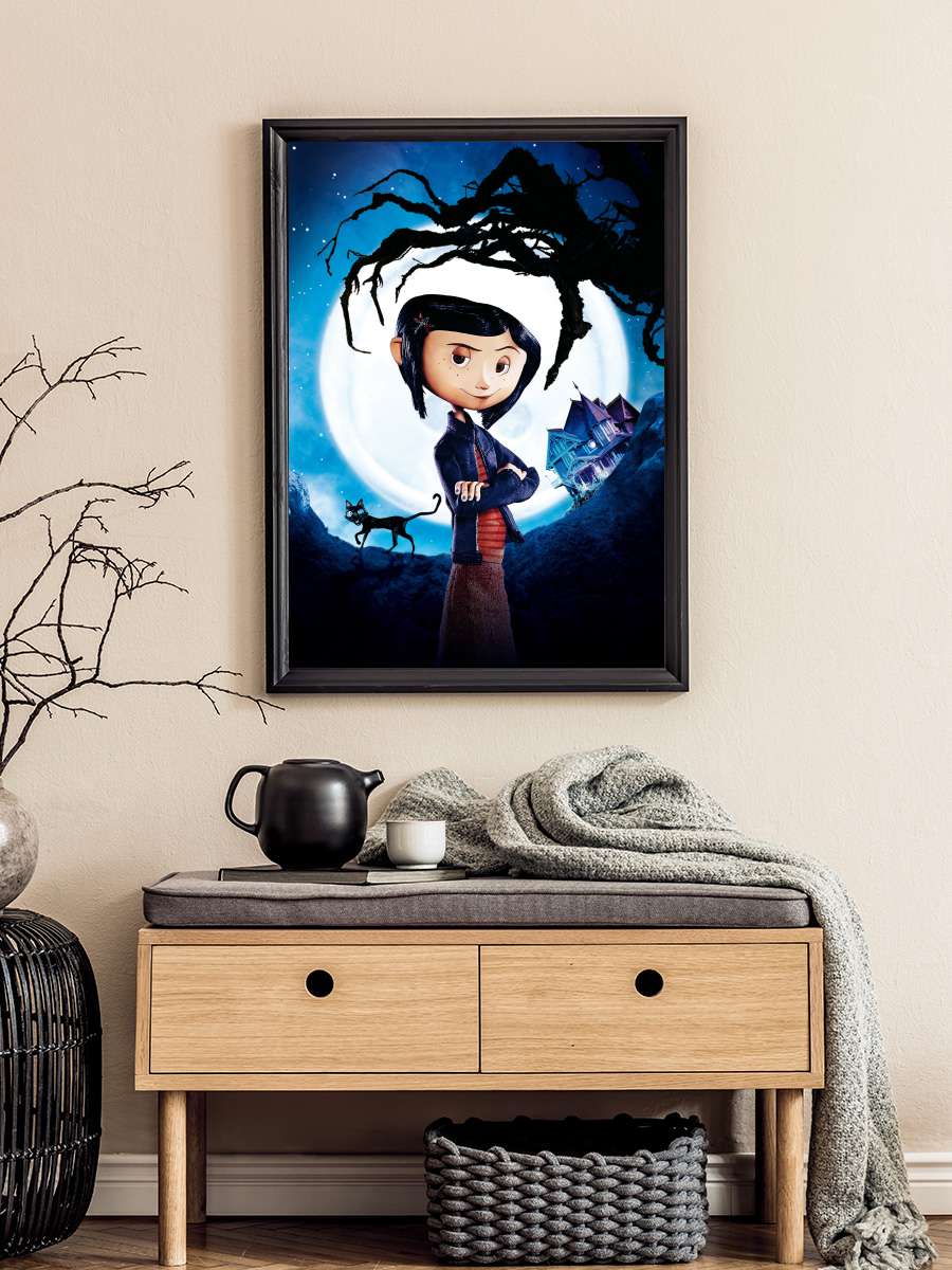 Koralin ve Gizli Dünya - Coraline Film Tablo Siyah Çerçeveli Film Poster Afiş Tablo