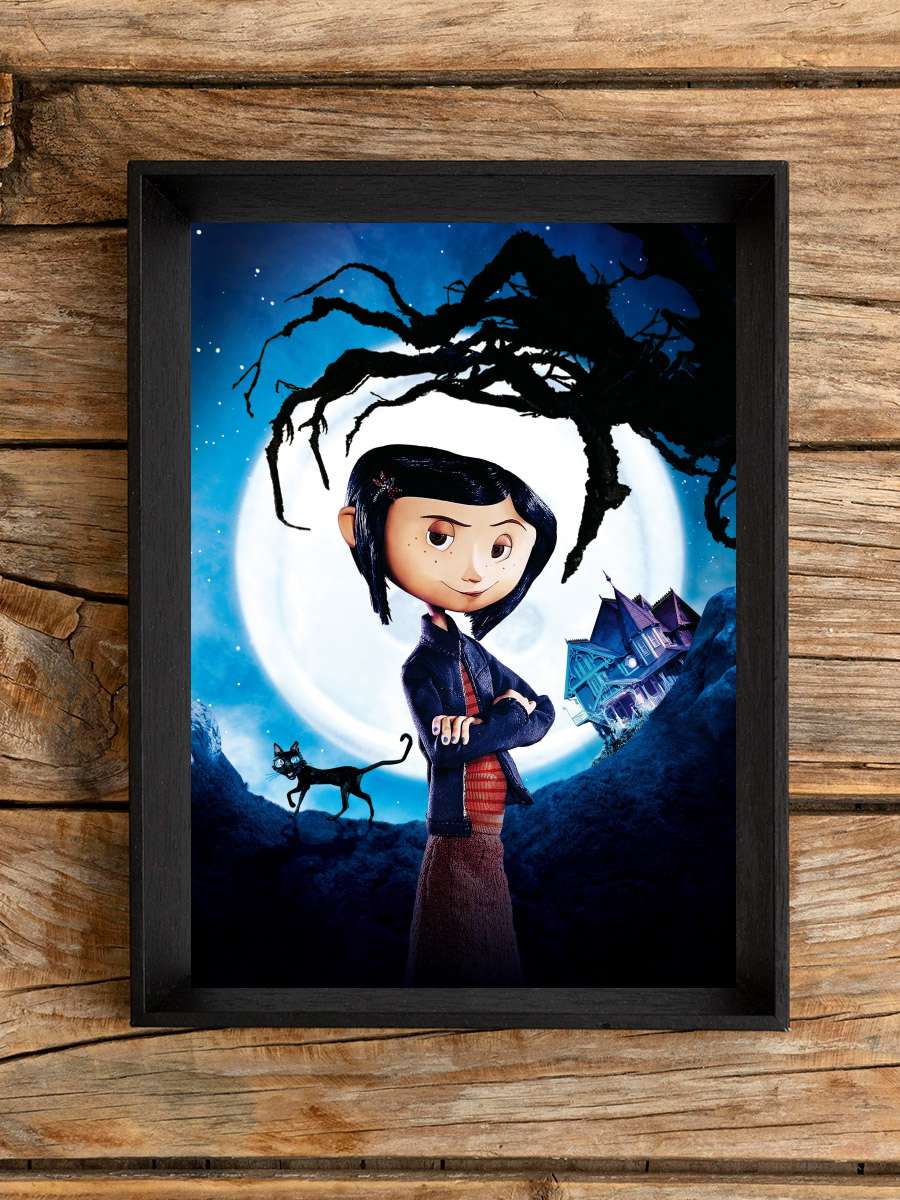 Koralin ve Gizli Dünya - Coraline Film Tablo Siyah Çerçeveli Film Poster Afiş Tablo