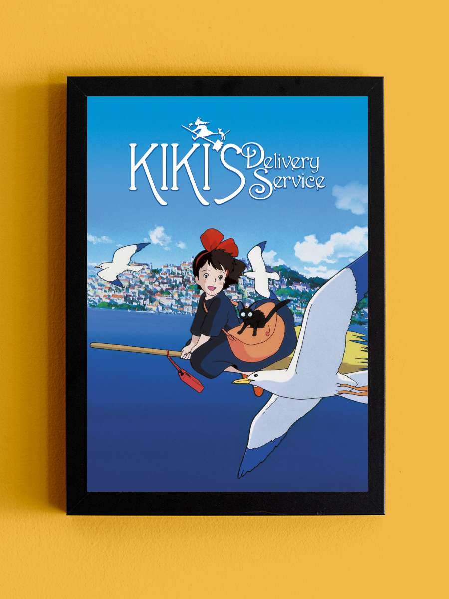 Küçük Cadı Kiki - 魔女の宅急便 Film Tablo Siyah Çerçeveli Film Poster Afiş Tablo