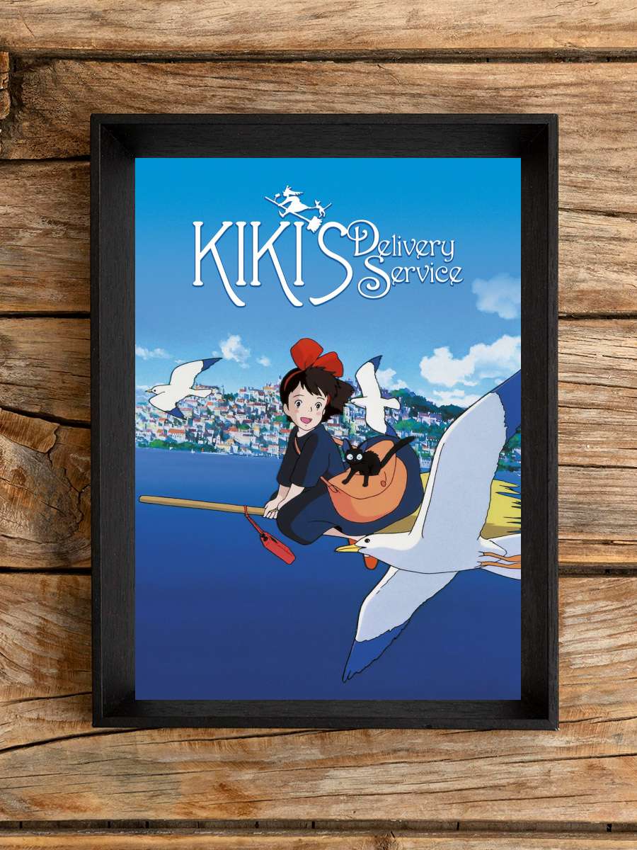 Küçük Cadı Kiki - 魔女の宅急便 Film Tablo Siyah Çerçeveli Film Poster Afiş Tablo