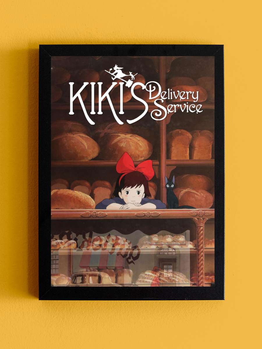 Küçük Cadı Kiki - 魔女の宅急便 Film Tablo Siyah Çerçeveli Film Poster Afiş Tablo