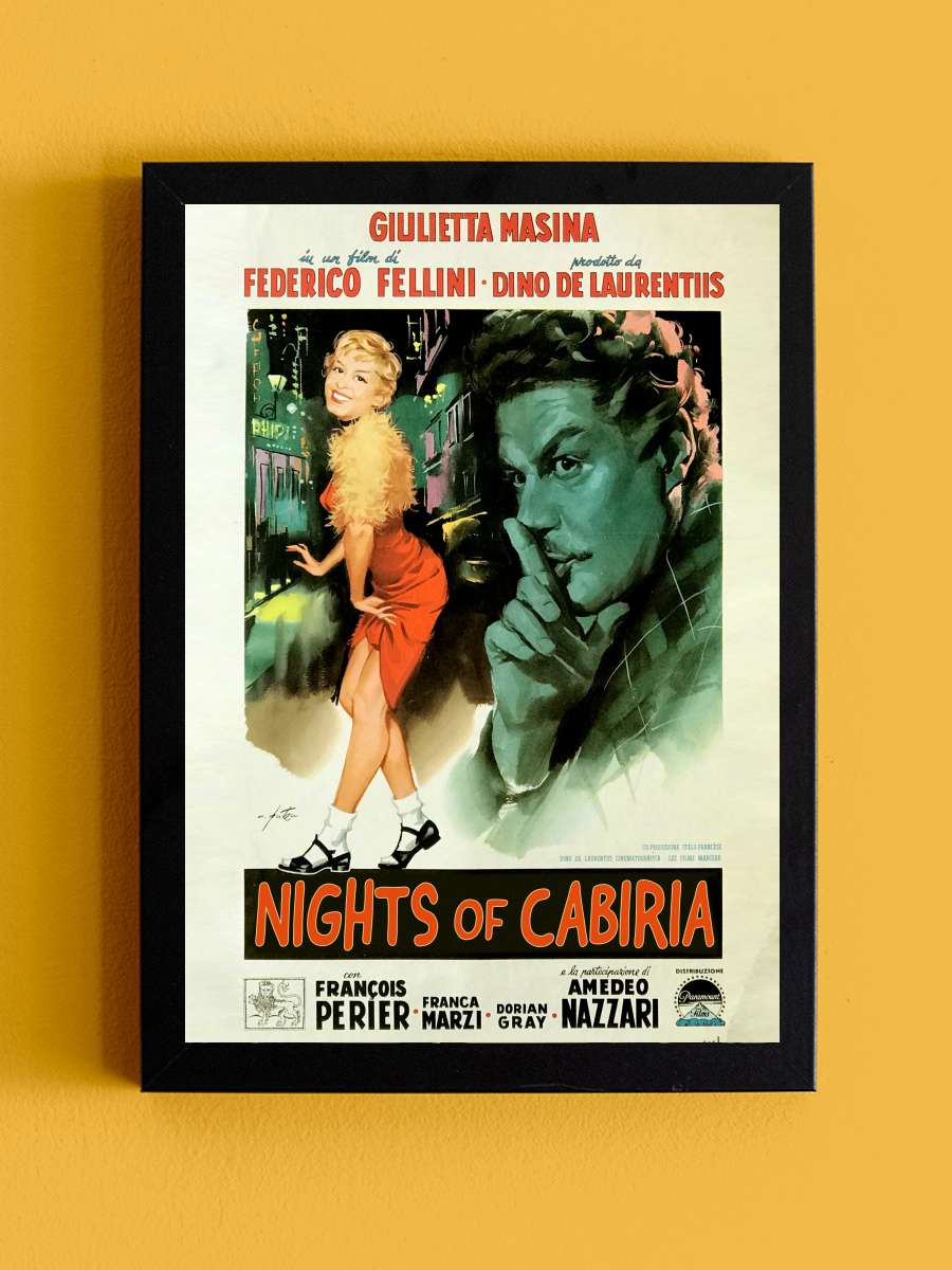 Cabiria'nın Geceleri - Le notti di Cabiria Film Tablo Siyah Çerçeveli Film Poster Afiş Tablo