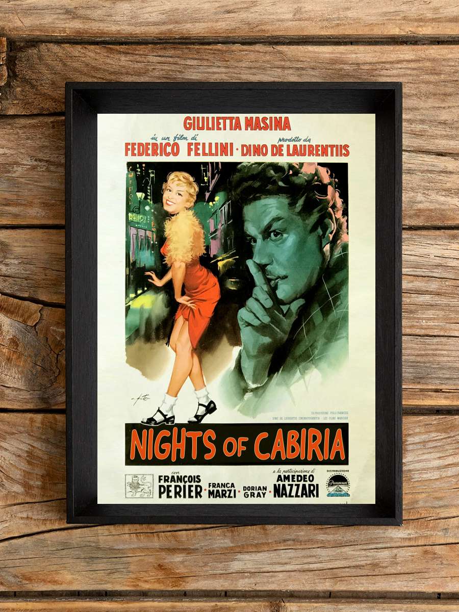 Cabiria'nın Geceleri - Le notti di Cabiria Film Tablo Siyah Çerçeveli Film Poster Afiş Tablo