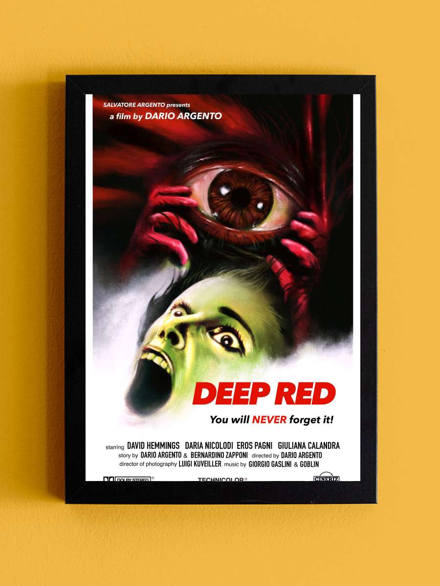 Derin Kırmızı - Profondo rosso Film Tablo Siyah Çerçeveli Film Poster Afiş Tablo