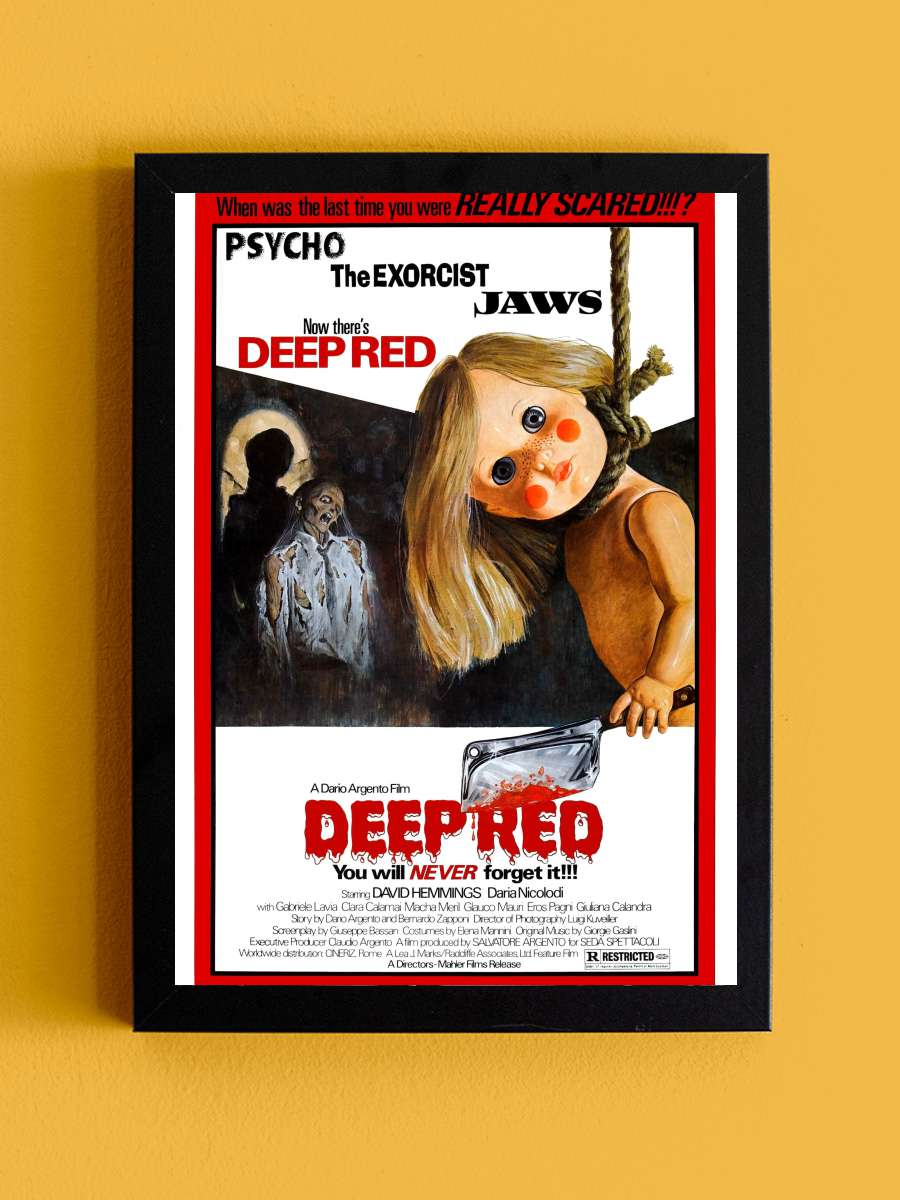 Derin Kırmızı - Profondo rosso Film Tablo Siyah Çerçeveli Film Poster Afiş Tablo