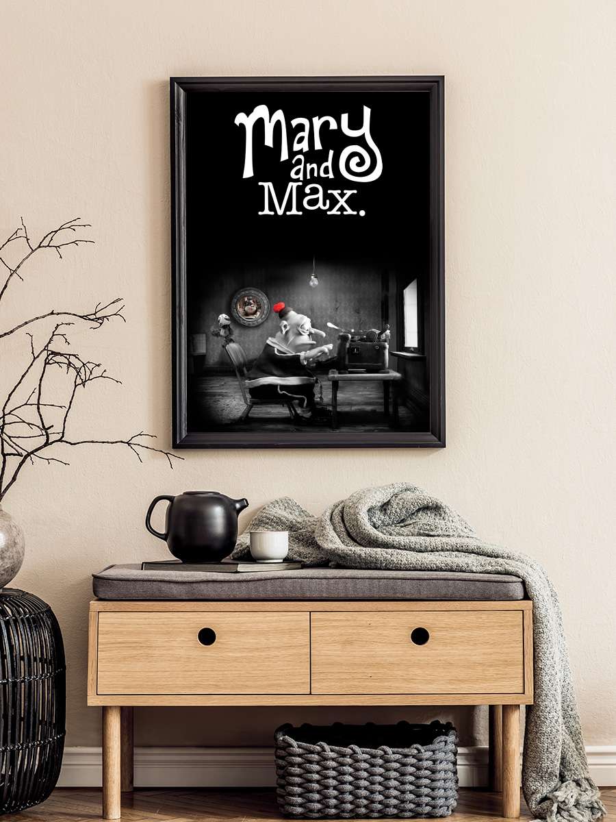 Mary ve Max - Mary and Max Film Tablo Siyah Çerçeveli Film Poster Afiş Tablo