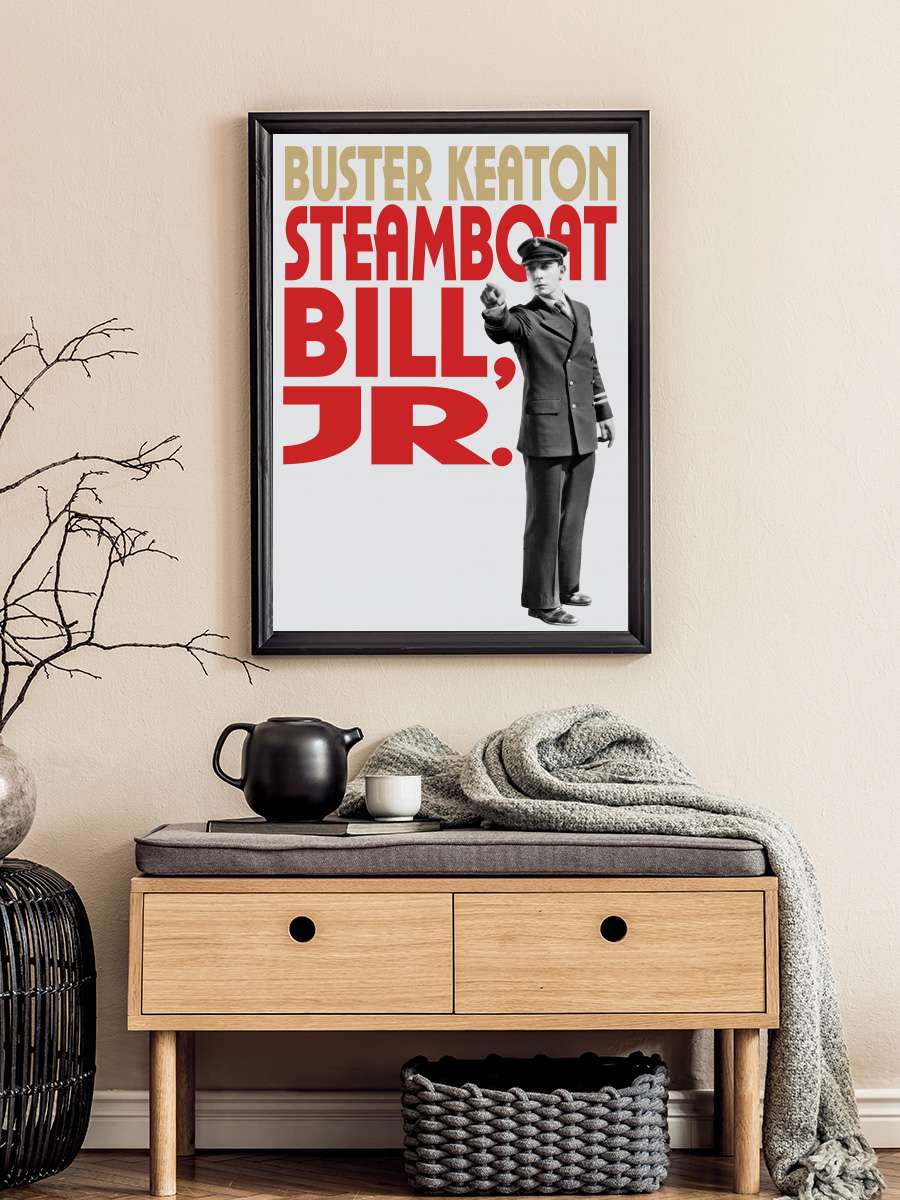 Bill'in Buharlı Gemisi - Steamboat Bill, Jr. Film Tablo Siyah Çerçeveli Film Poster Afiş Tablo