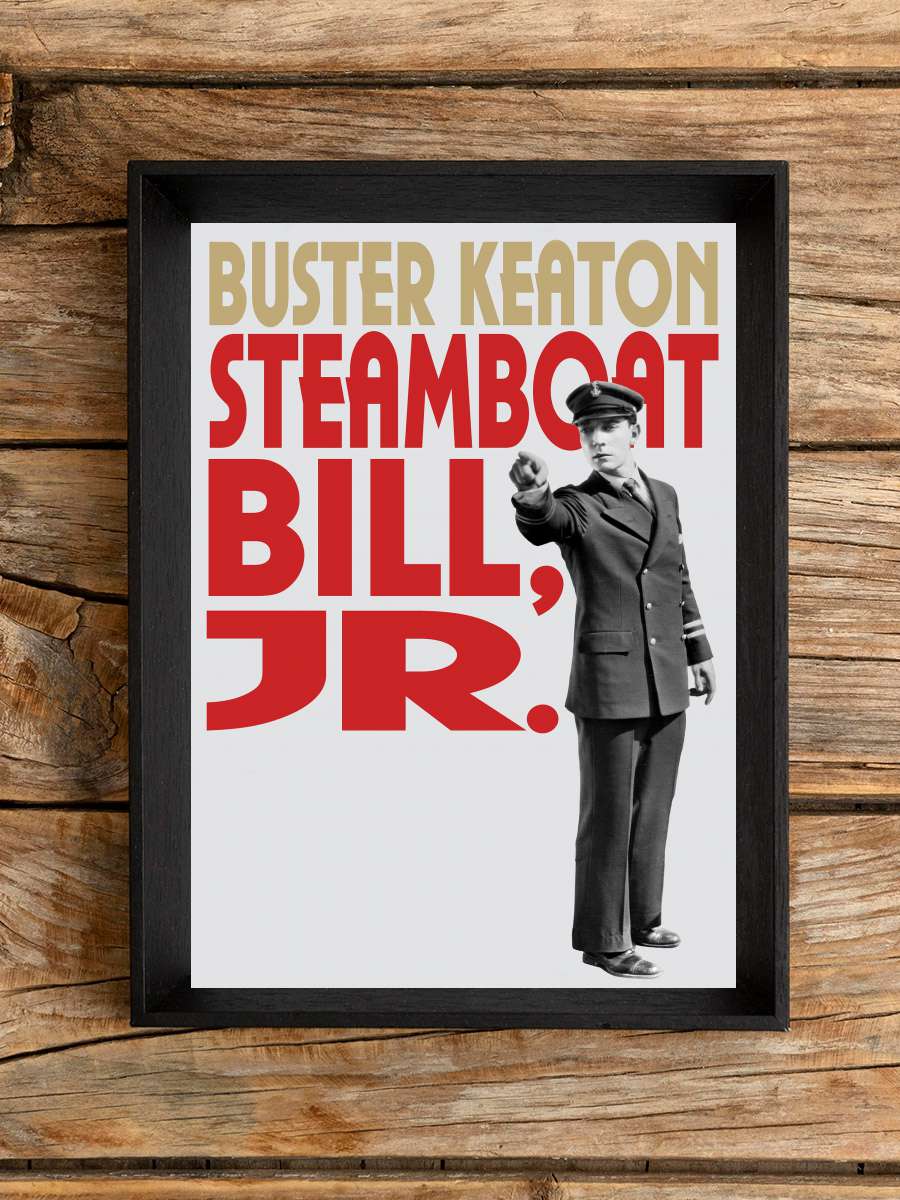 Bill'in Buharlı Gemisi - Steamboat Bill, Jr. Film Tablo Siyah Çerçeveli Film Poster Afiş Tablo