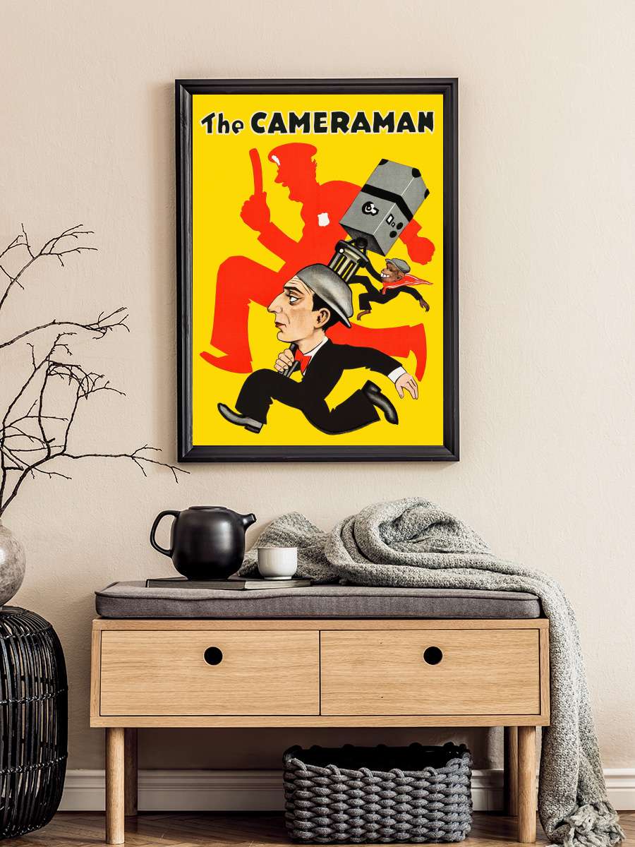 Kameraman - The Cameraman Film Tablo Siyah Çerçeveli Film Poster Afiş Tablo