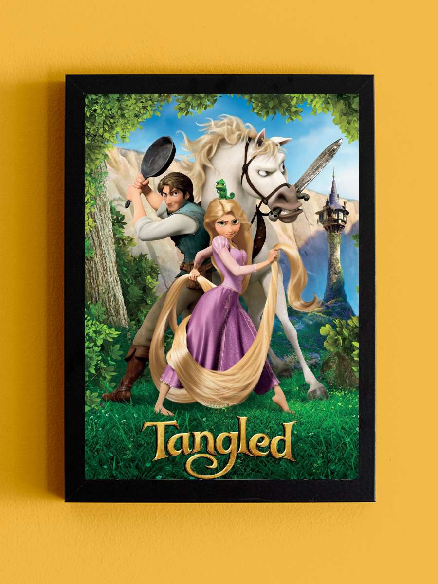 Karmakarışık - Tangled Film Tablo Siyah Çerçeveli Film Poster Afiş Tablo