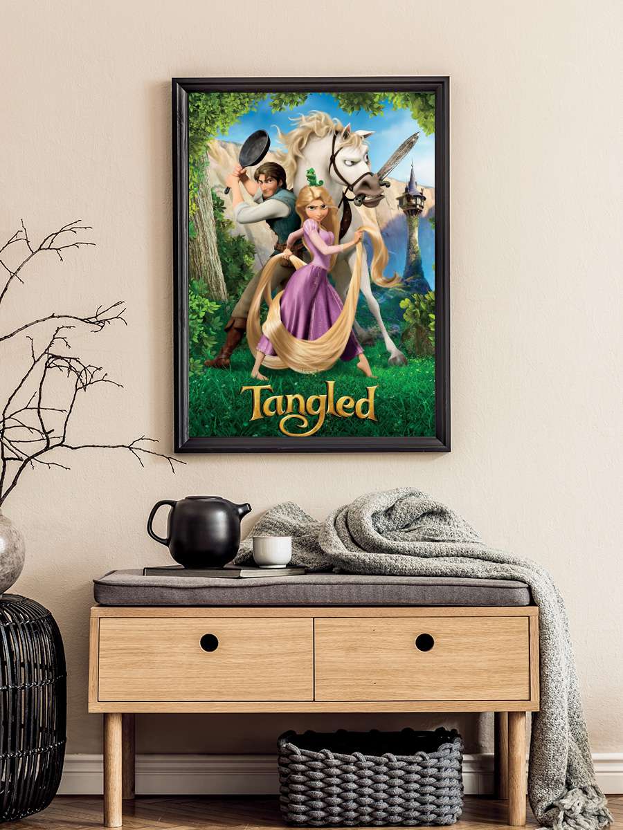 Karmakarışık - Tangled Film Tablo Siyah Çerçeveli Film Poster Afiş Tablo