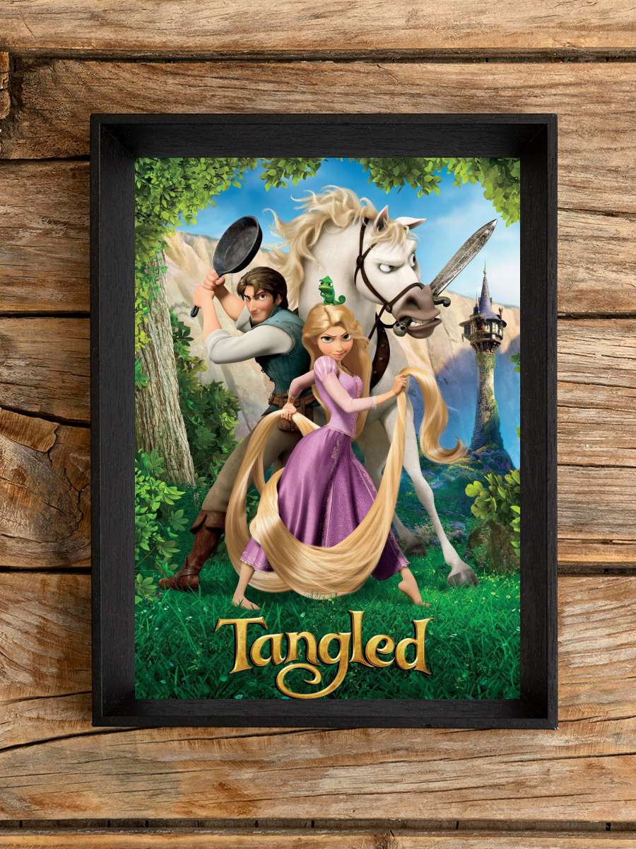 Karmakarışık - Tangled Film Tablo Siyah Çerçeveli Film Poster Afiş Tablo