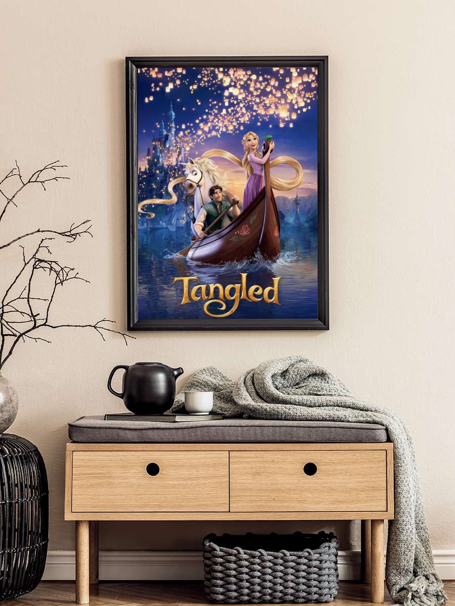 Karmakarışık - Tangled Film Tablo Siyah Çerçeveli Film Poster Afiş Tablo