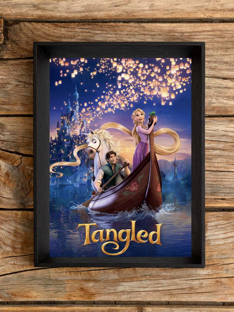 Karmakarışık - Tangled Film Tablo Siyah Çerçeveli Film Poster Afiş Tablo