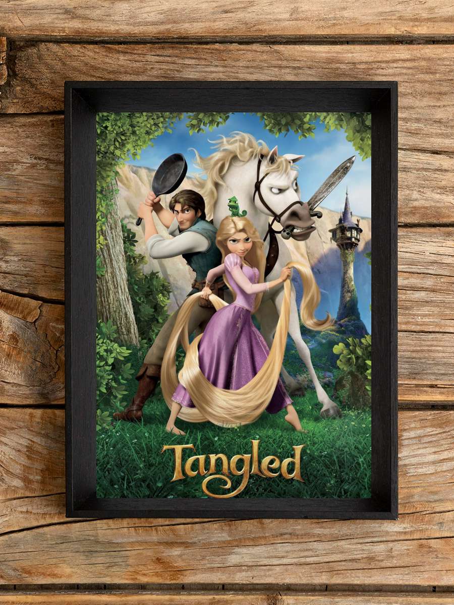 Karmakarışık - Tangled Film Tablo Siyah Çerçeveli Film Poster Afiş Tablo