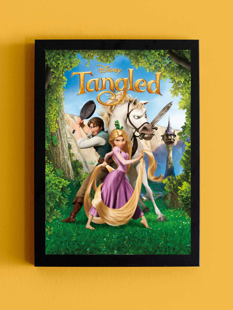 Karmakarışık - Tangled Film Tablo Siyah Çerçeveli Film Poster Afiş Tablo