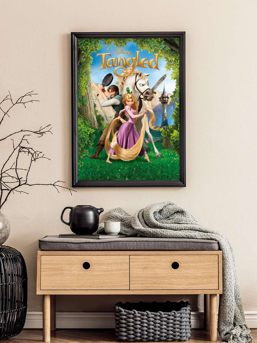 Karmakarışık - Tangled Film Tablo Siyah Çerçeveli Film Poster Afiş Tablo