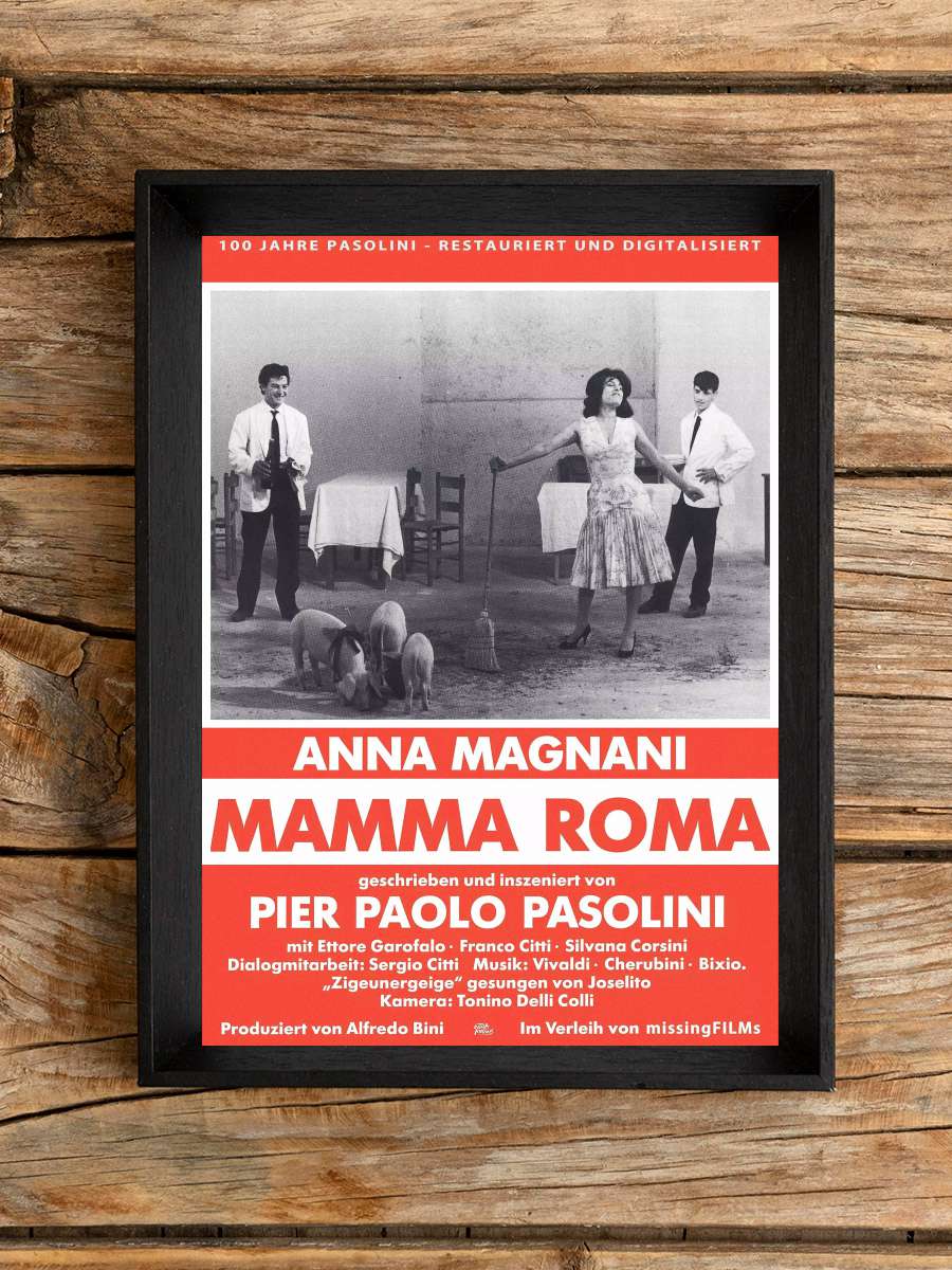 Mamma Roma Film Tablo Siyah Çerçeveli Film Poster Afiş Tablo