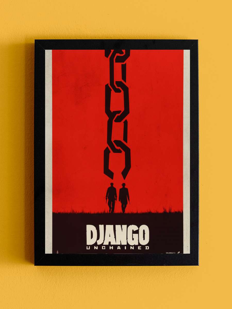 Zincirsiz - Django Unchained Film Tablo Siyah Çerçeveli Film Poster Afiş Tablo