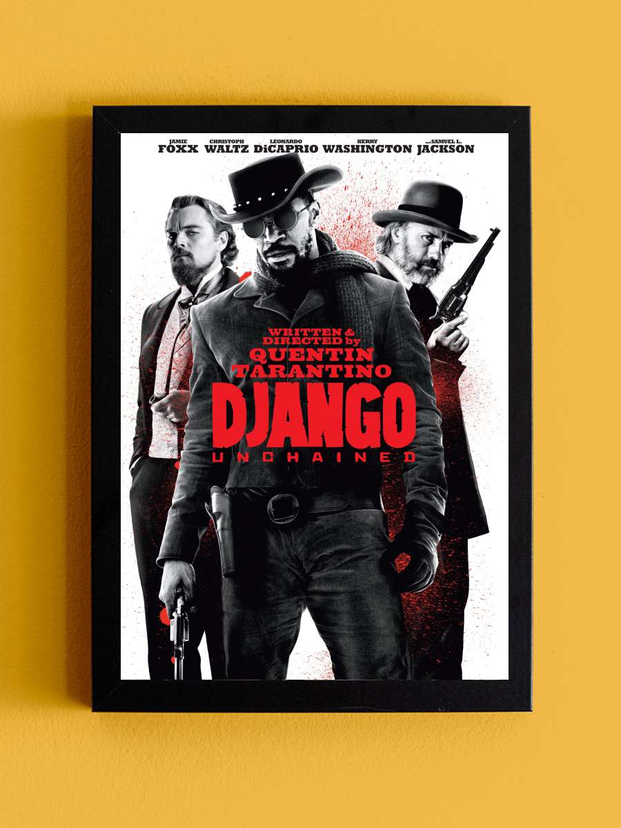 Zincirsiz - Django Unchained Film Tablo Siyah Çerçeveli Film Poster Afiş Tablo