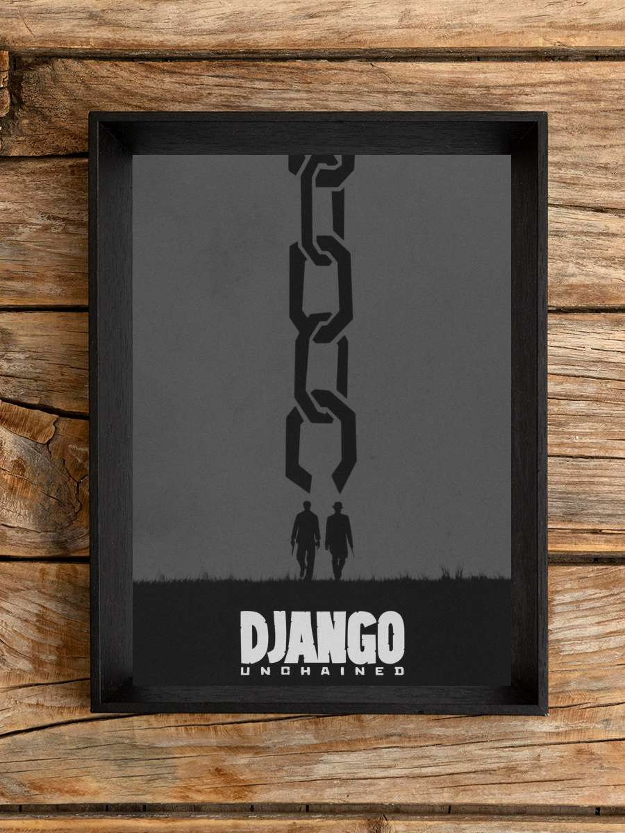 Zincirsiz - Django Unchained Film Tablo Siyah Çerçeveli Film Poster Afiş Tablo