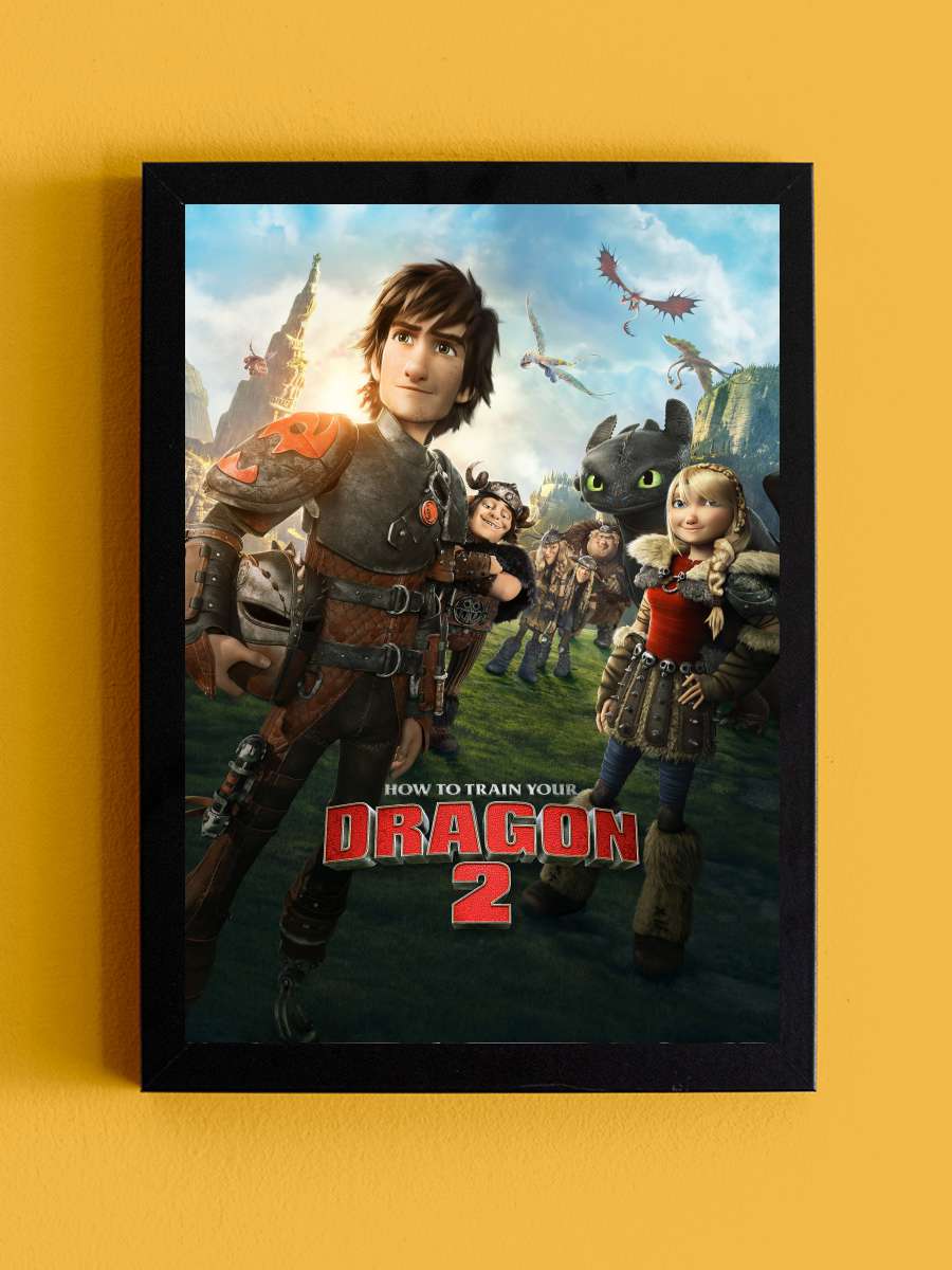 Ejderhanı Nasıl Eğitirsin 2 - How to Train Your Dragon 2 Film Tablo Siyah Çerçeveli Film Poster Afiş Tablo