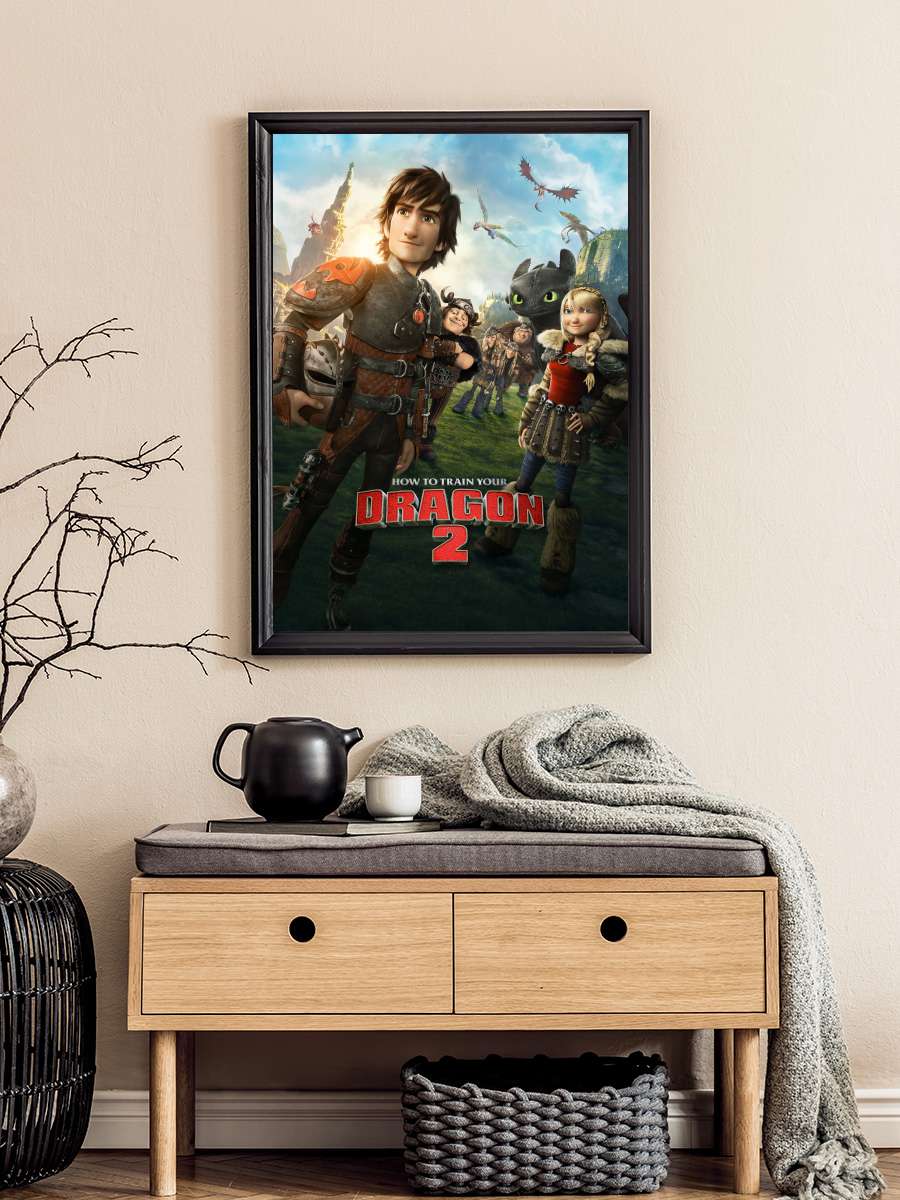 Ejderhanı Nasıl Eğitirsin 2 - How to Train Your Dragon 2 Film Tablo Siyah Çerçeveli Film Poster Afiş Tablo