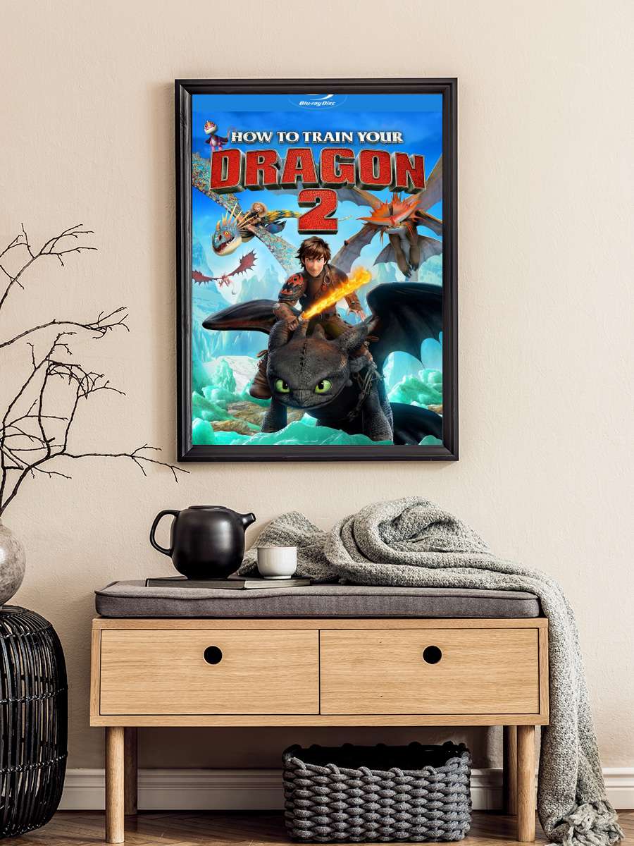 Ejderhanı Nasıl Eğitirsin 2 - How to Train Your Dragon 2 Film Tablo Siyah Çerçeveli Film Poster Afiş Tablo