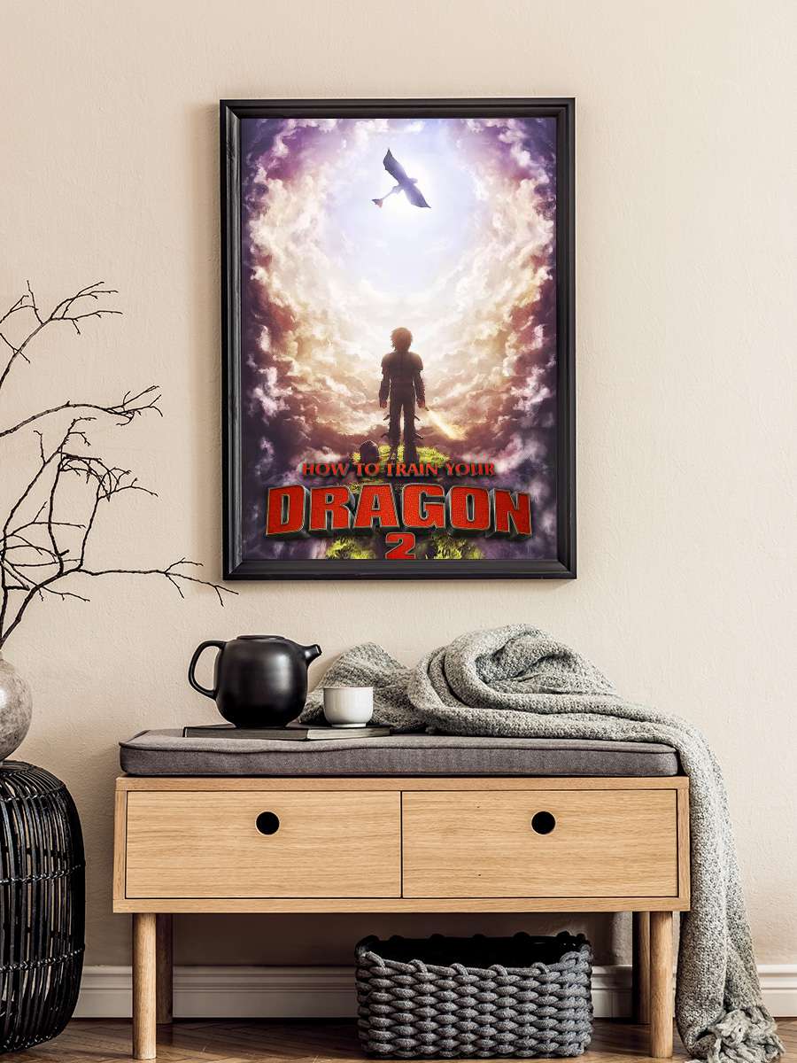 Ejderhanı Nasıl Eğitirsin 2 - How to Train Your Dragon 2 Film Tablo Siyah Çerçeveli Film Poster Afiş Tablo