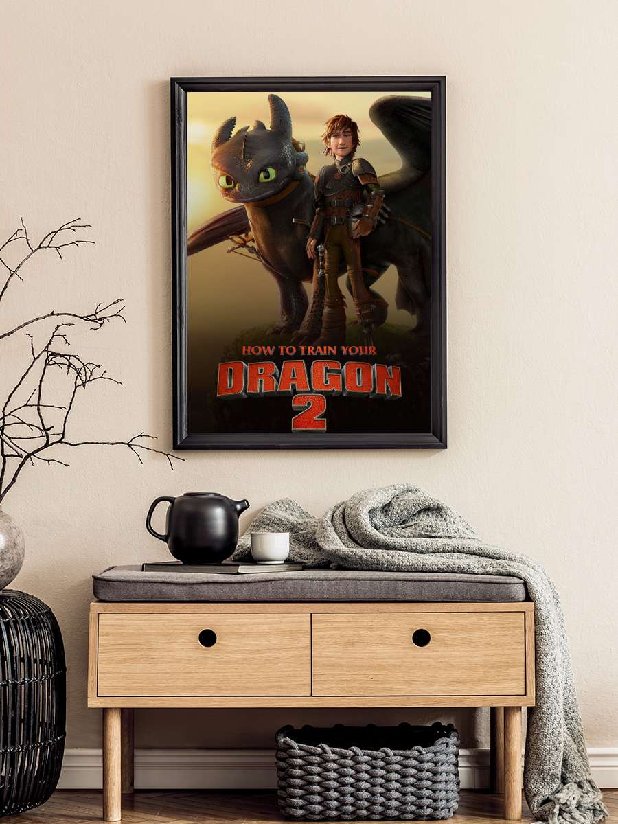 Ejderhanı Nasıl Eğitirsin 2 - How to Train Your Dragon 2 Film Tablo Siyah Çerçeveli Film Poster Afiş Tablo