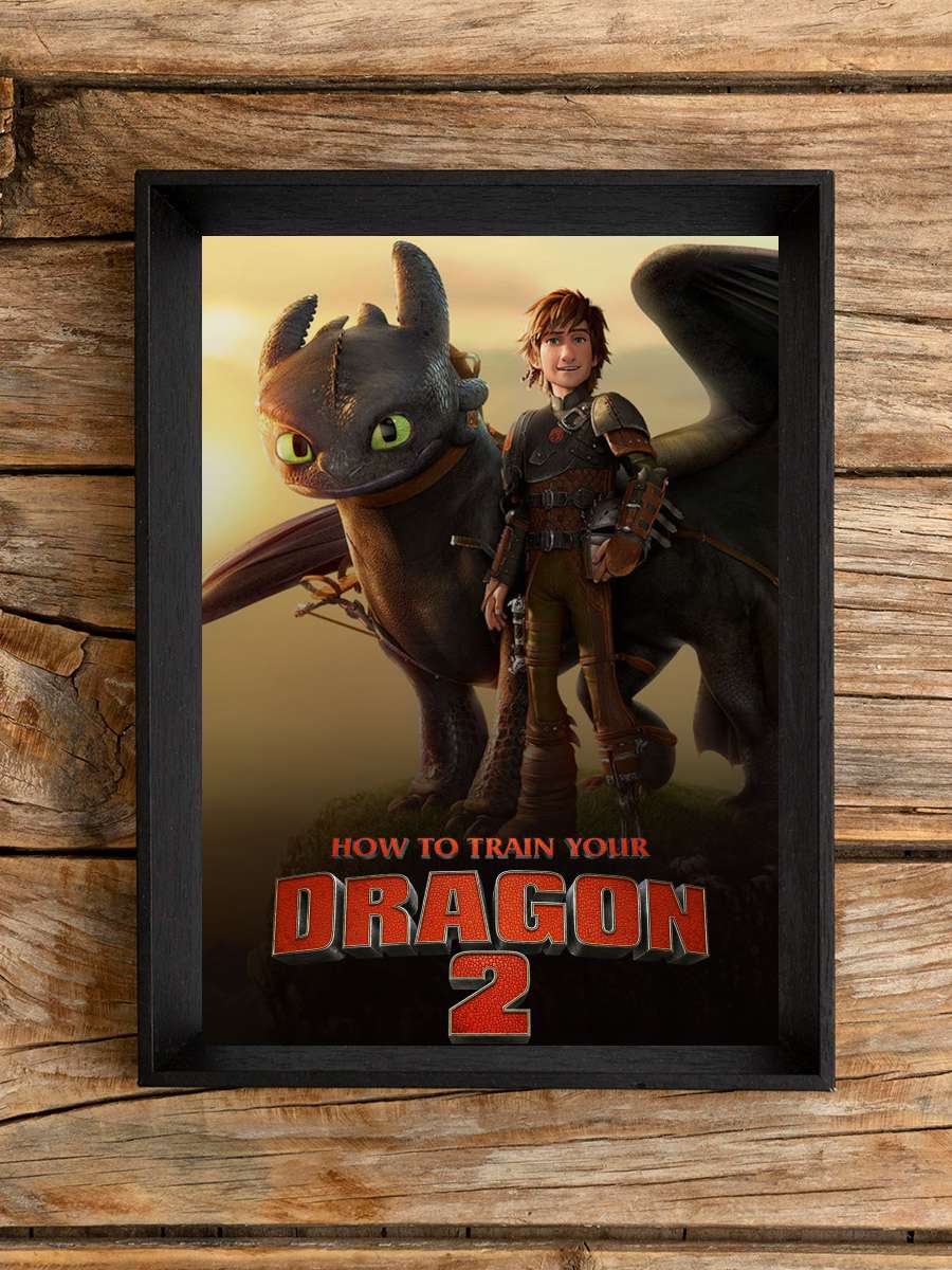 Ejderhanı Nasıl Eğitirsin 2 - How to Train Your Dragon 2 Film Tablo Siyah Çerçeveli Film Poster Afiş Tablo