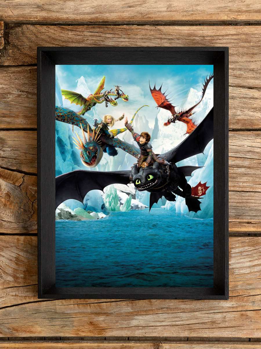 Ejderhanı Nasıl Eğitirsin 2 - How to Train Your Dragon 2 Film Tablo Siyah Çerçeveli Film Poster Afiş Tablo