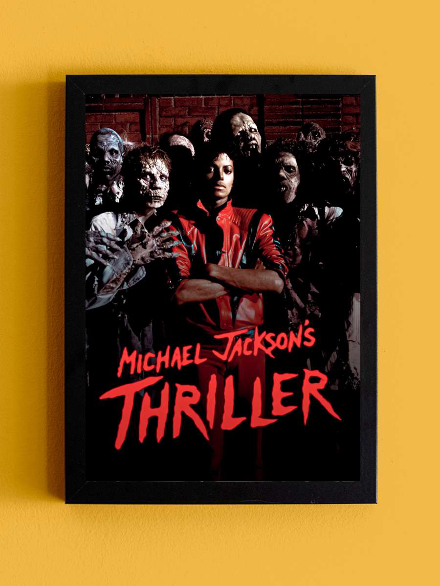 Michael Jackson's Thriller Film Tablo Siyah Çerçeveli Film Poster Afiş Tablo