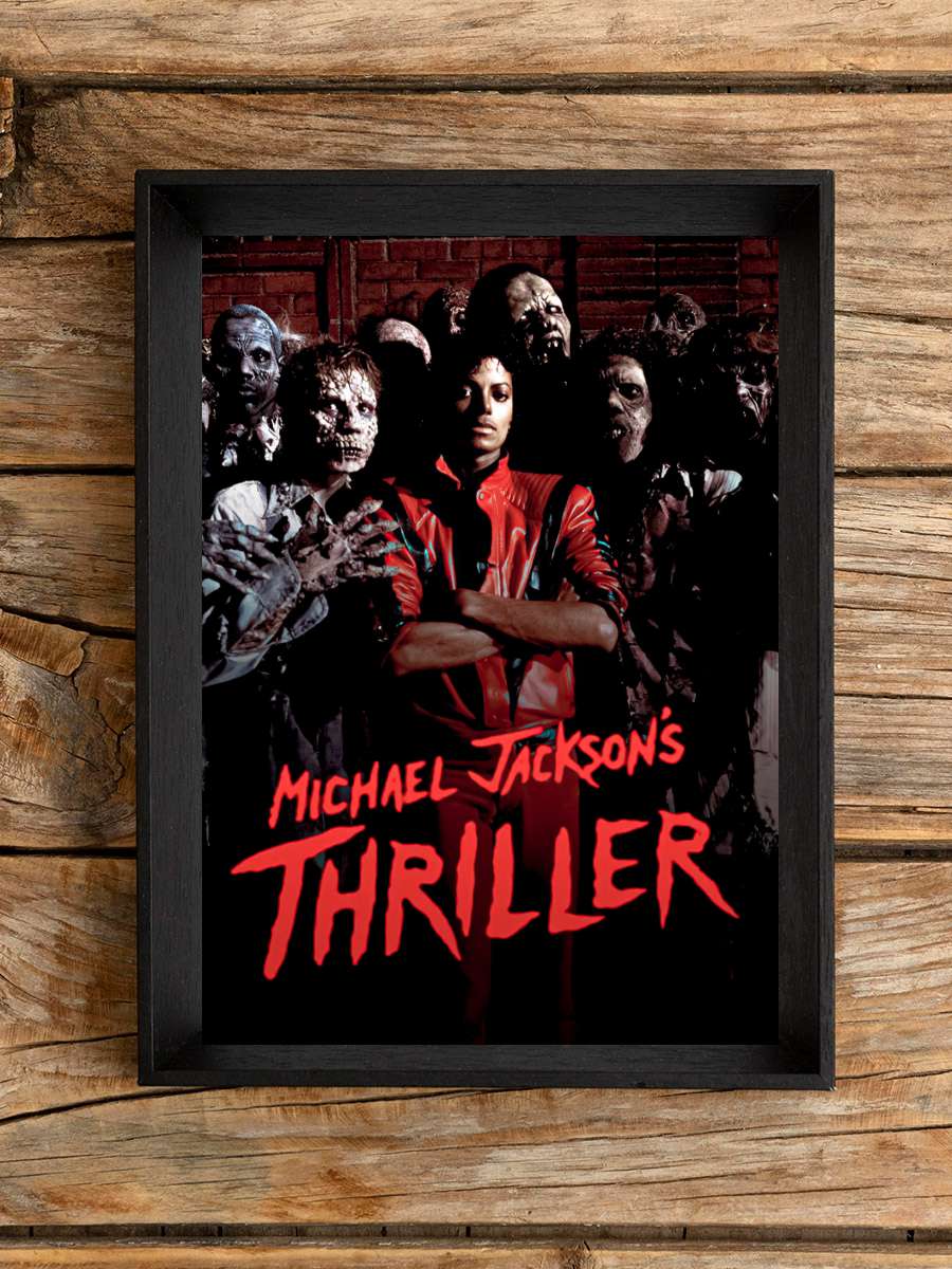 Michael Jackson's Thriller Film Tablo Siyah Çerçeveli Film Poster Afiş Tablo